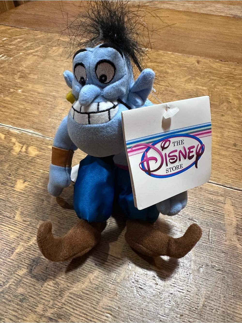 The Disney store vintage genie  Blue Plush Stuffed beanie great for bag charm
